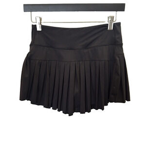 Gold Hinge Pleated Tennis Skirt Skort Womens Med Black Activewear